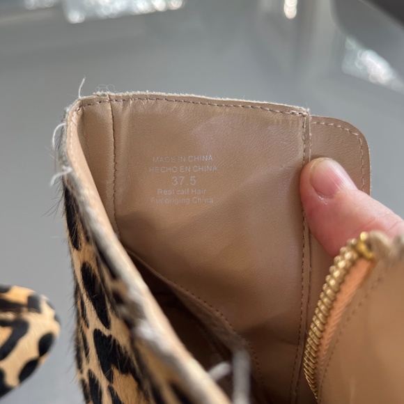 Ankle boots real fur calf hair léopard print - Picture 6 of 11